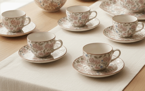 Vintage Blush Dinnerware (40 Pieces) - Image 3