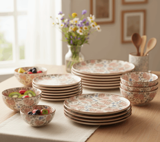 Vintage Blush Dinnerware (40 Pieces) - Image 4