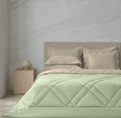 Serene Lozenge Bedding Set (Bedsheet, Pillow Covers & a Comforter)